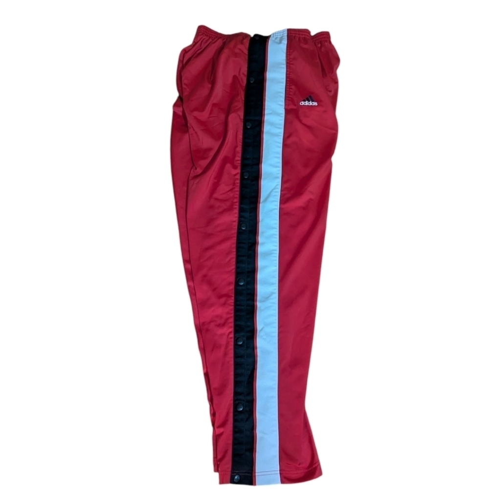 Vtg 90s Adidas Red/ Black Breakaway Retro basketball Nebraska Pants Sz XL - Picture 4 of 10